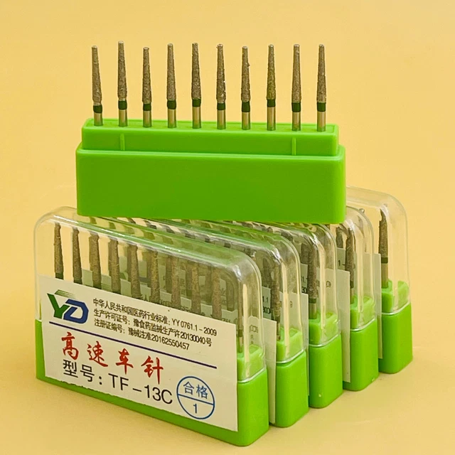 100pcs/set Stainless Dental Diamond Burs for High Speed Handpiece Medium 1.6M