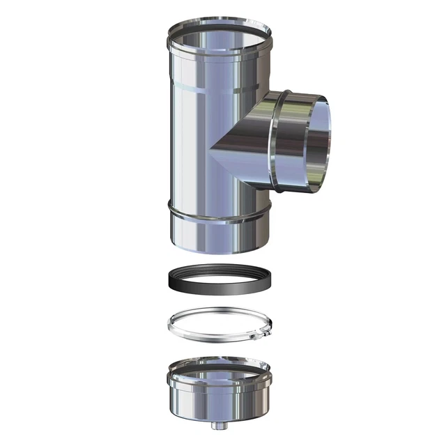 RACCORDO A TEE 90° M/F - Canna Fumaria Parete Semplice, Ovale E Isolanti - Foto 9