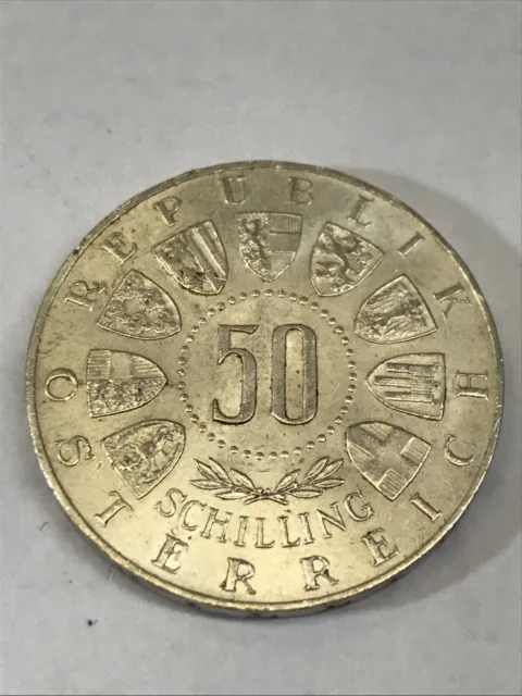 Austria - Silver Coin- 50 Schilling - ANNIV. OF TIROL 1363-1963