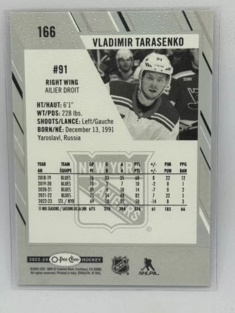 Vladimir Tarasenko 2023-24 O-Pee-Chee Hockey Nr. 166 2