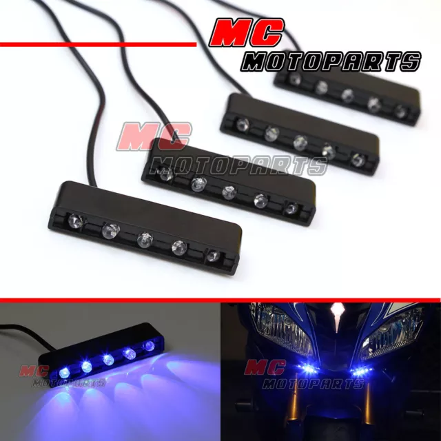 Blue LED Foot Pegs Lighting x4 For Triumph Daytona 675 Speed Triple