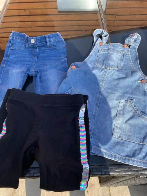 girls clothes bundle age 4-5 ( next jeans, denim pinafore etc