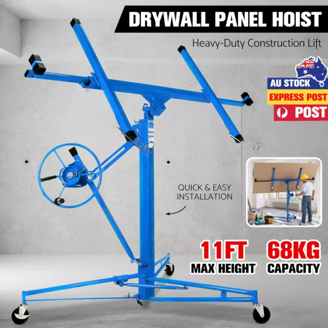 11FT Drywall Panel Lifter 68kg Plaster Board Hoist Gyprock Plasterboard Lift