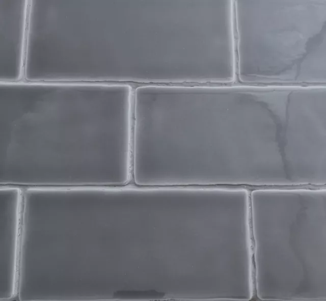 3x6 Dark Gray Glossy Subway Ceramic Tile, Wall and Backsplash Décor Kitchen Bath