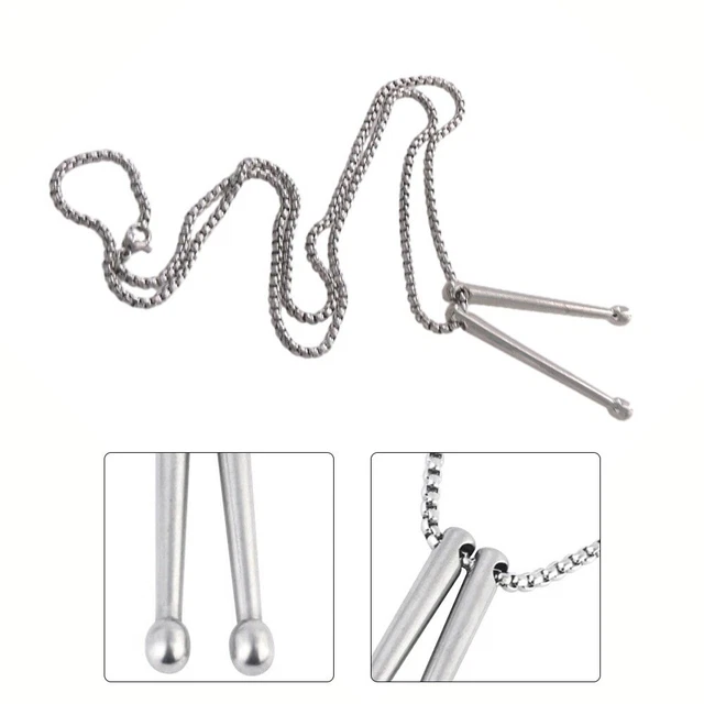 Collier Baguettes De Batterie Punk - Acier Inoxydable Unisexe | Bijou Gothique Rock Original