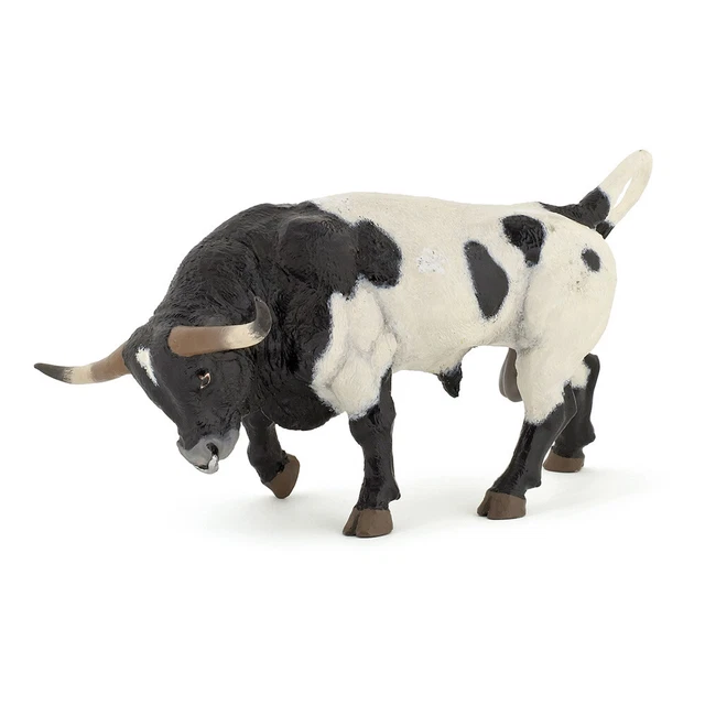 PAPO Farmyard Friends Texan Bull Toy Figure, Black/White (54007)