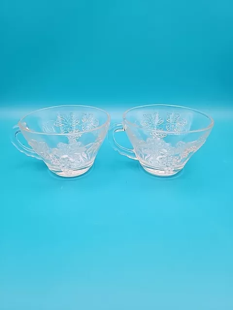 Anchor Hocking Clear Glass Punch Bowl Cups - Lot of 2