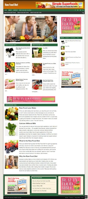 Crudo Cibo Diets Affiliazione Sito Web Con Dominio Gratuito = Ssl Certificato