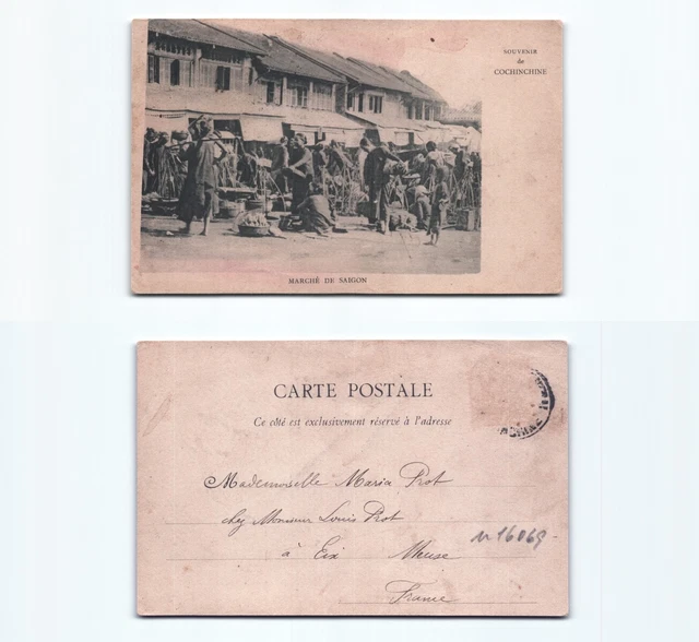 (n16069)   Markt Saigon  Ansichtskarte Indochina (französisch)