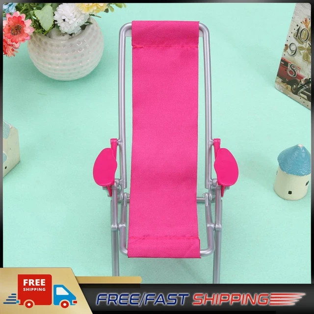 Plastic Model Beach Chair Foldable Mini CSimulation Leisure Chair for Doll House