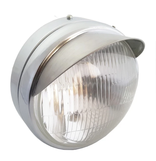 Phare Avant Chrome 7 Pouces Pour Royal Enfield Classic 350 & 500 - Halogène Blanc Froid - Neuf