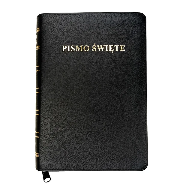 Polish Bible Biblia Warszawska Zip Genuine Leather Medium Print Pismo Swiete 2