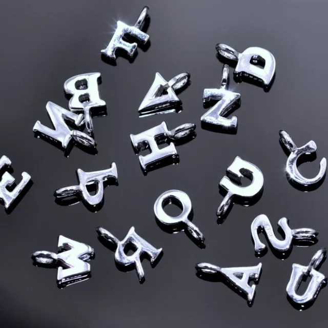 Tiny Sterling Silver Letters Small Alphabet Genuine Solid 925 Initials Charms