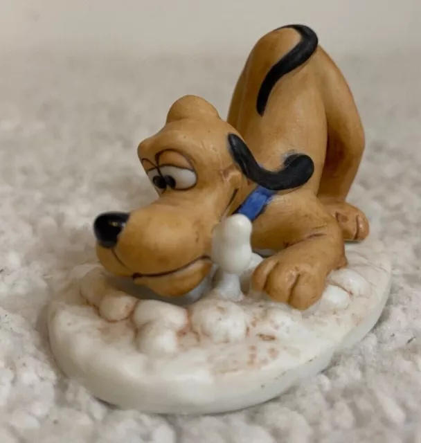 The Disney Collection Pluto Porcelain Bisque Mini Figurine 1987 Vintage Ceramic