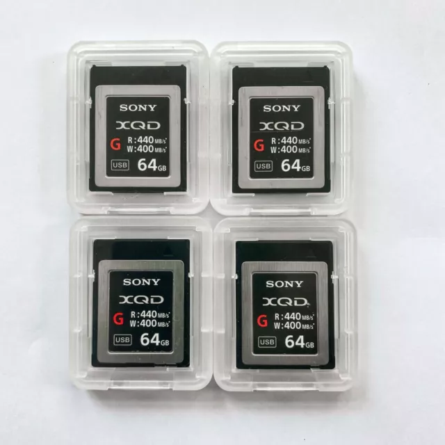 Sony XQD Speicherkarte 64GB (QD-G64E ), 400 MB Schreiben, 440 MB Lesen - 4 Stück