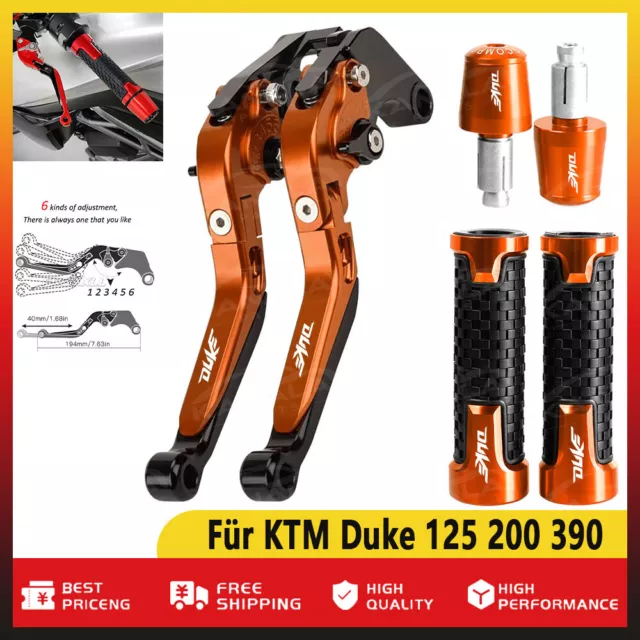 CNC Verstellbare Bremskupplungshebel Griffgriffe Kappe Für KTM Duke 125 200 390
