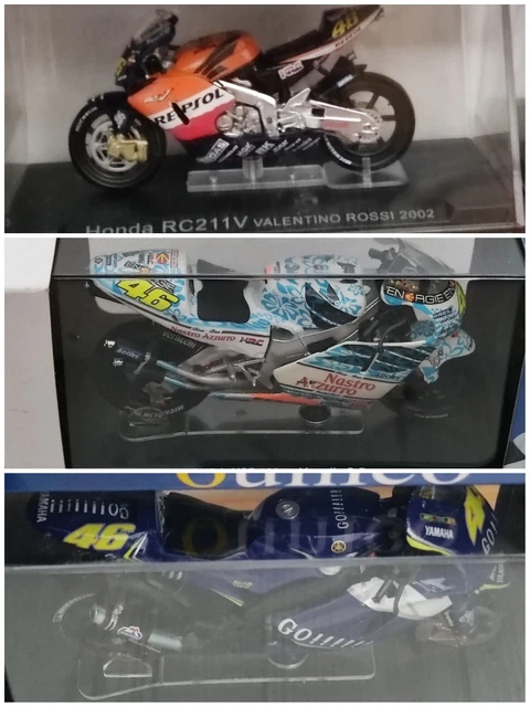 Lot 3 motos Valentino ROSSI- YAMAHA Yzr M1 HONDA NSR500 RC211V- 1/24  Ixo