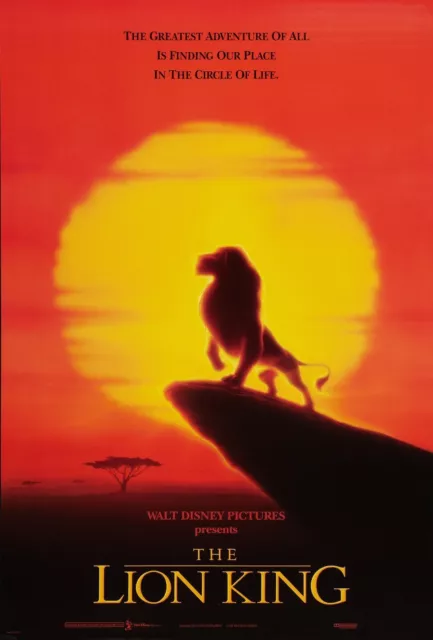 1994 Walt Disneys The Lion King Movie Poster 11X17 Simba King Mufasa Scar 🦁🍿