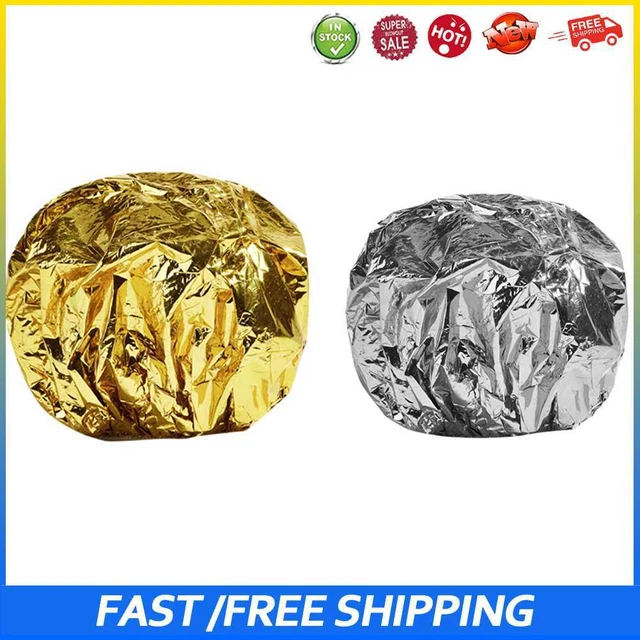 #b Sombreros de ducha aislamiento de aluminio para peluquería de spa elástico reutilizable