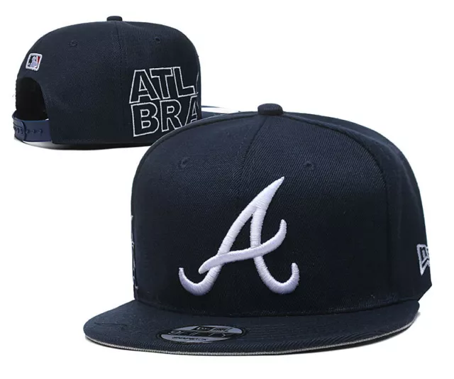 ATLANTA BRAVES ADJUSTABLE Hat Cap MLB Snapback Baseball Cap Flat Brim ...