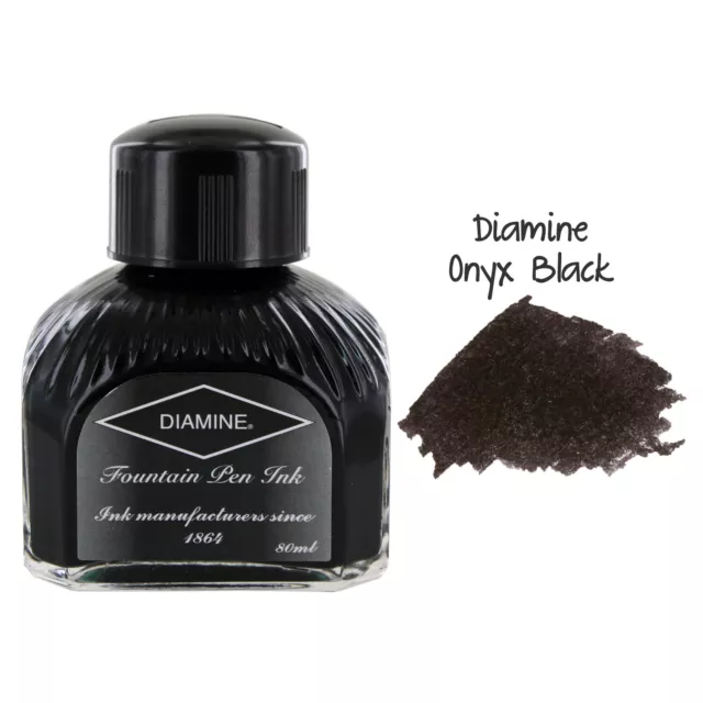 Diamine Pluma Estilográfica Bottled Tinta, 80ml - Ónice Negro