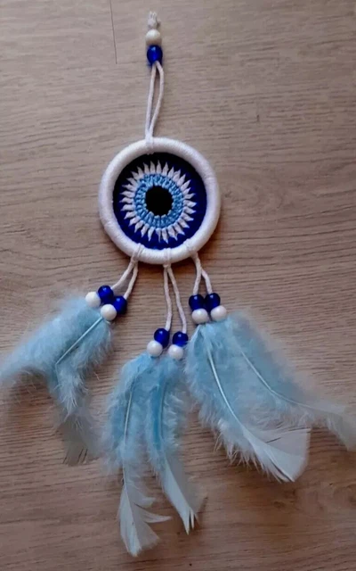 Türkischer Glücksbaum Mit Bösen Blick - Feng Shui Dekoration Mit Eule, 19cm In Rosa