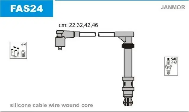 JANMOR Kit de câbles d'allumage Jeu De Câbles d'Allumage FAS24 Silicone 7
