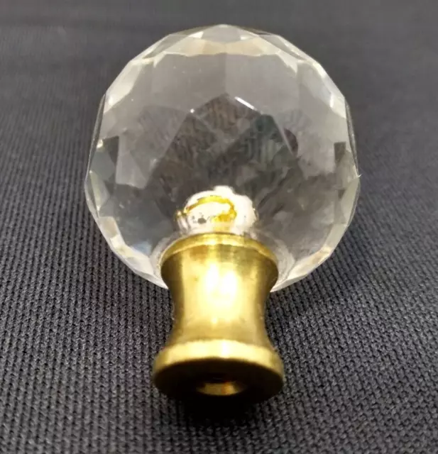 Antique Crystal and Brass Furniture Cabinet Drawer Pull Knob Hardware