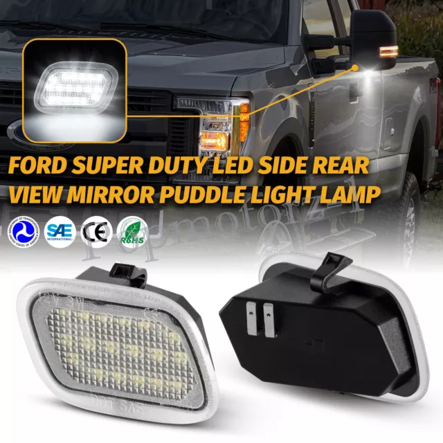 BRIGHT LED Tow Under Mirror Puddle Light For Ford Super Duty F250 350 450/F150