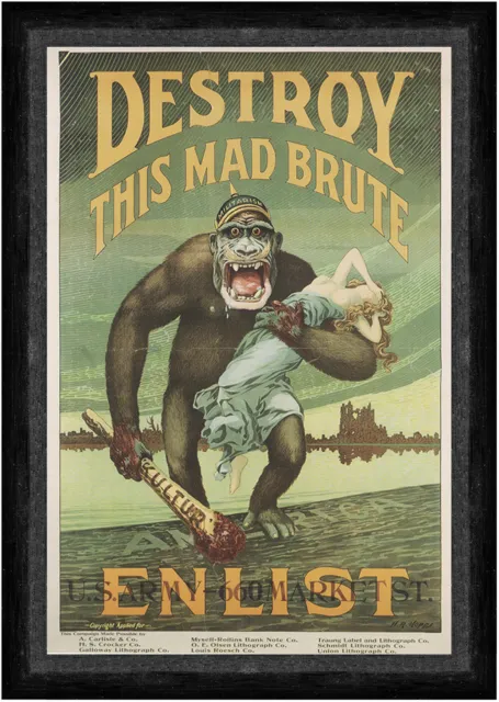 Enlistening in the United States Army Poster Gorilla Kunstdruck Faks_Werbung 754
