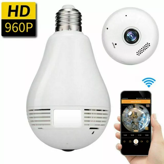 Telecamera Wifi Lampadina Led Occhio Camera Nascosta Spia E27 Fvg3608 Panoramica