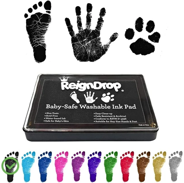 Ink Pad for Baby Footprint, Handprint, Create Impressive Keepsake Stamp, Non-Tox