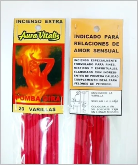 Pomba Gira Incienso Esotérico, Esoteric Incense 20 Varillas / Sticks.