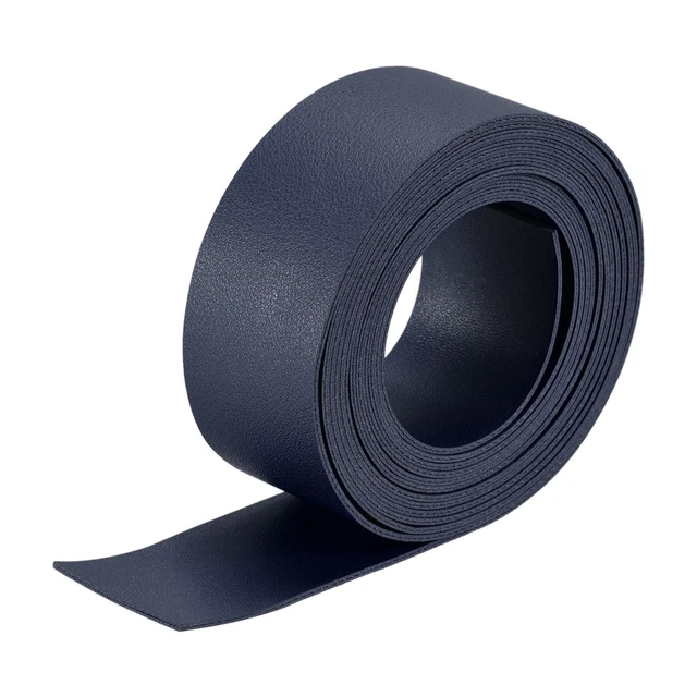 Imitación Cuero Tira Cuero Correa Doble Cara 300cm x 4cm Azul Marino para DIY