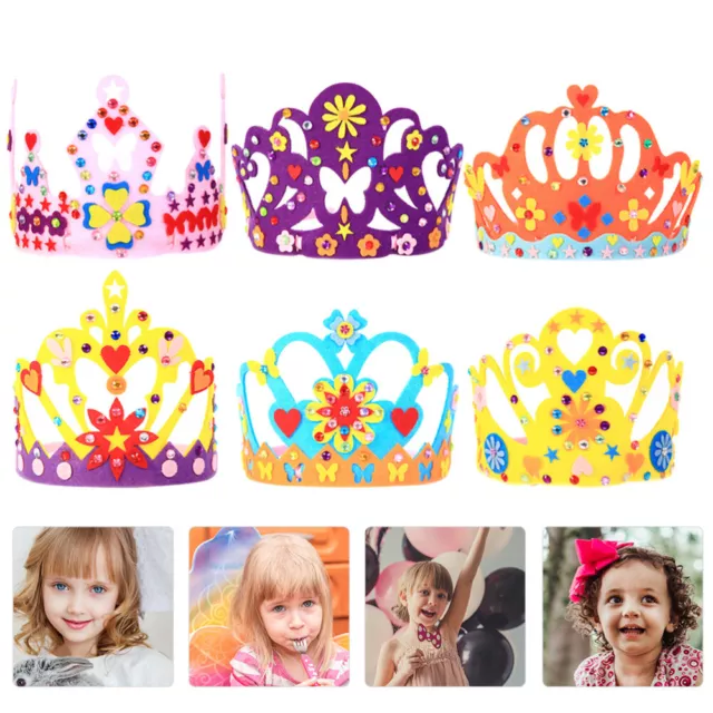 6 Sets Arredamento Regali Per Bambini Cappello Corona Fai Te Viola Suite