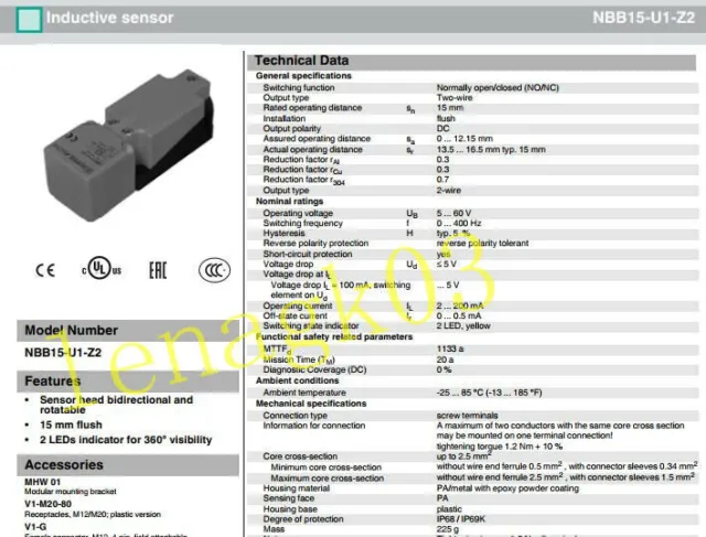 2pcs Pepperl+ Fuchs Proximity Sensor NBB15-U1-Z2 #A6-12