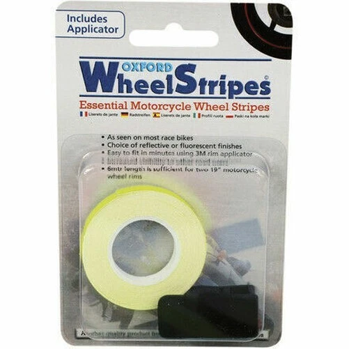 Oxford Moto Roue Rayures Fluo Jaune + Application 7mm X