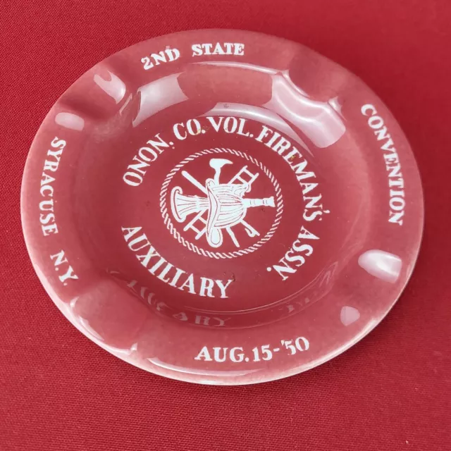 Onondaga Co. Volunteer Fireman Assn Convention Syracuse China Ashtray 1950