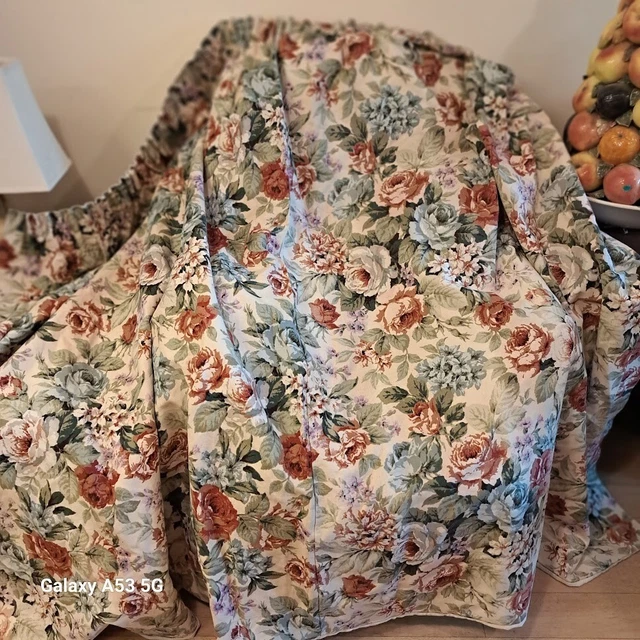 Coppia tende in cotone robusto qualità vintage - foderate -62""Wx56""-BUONE