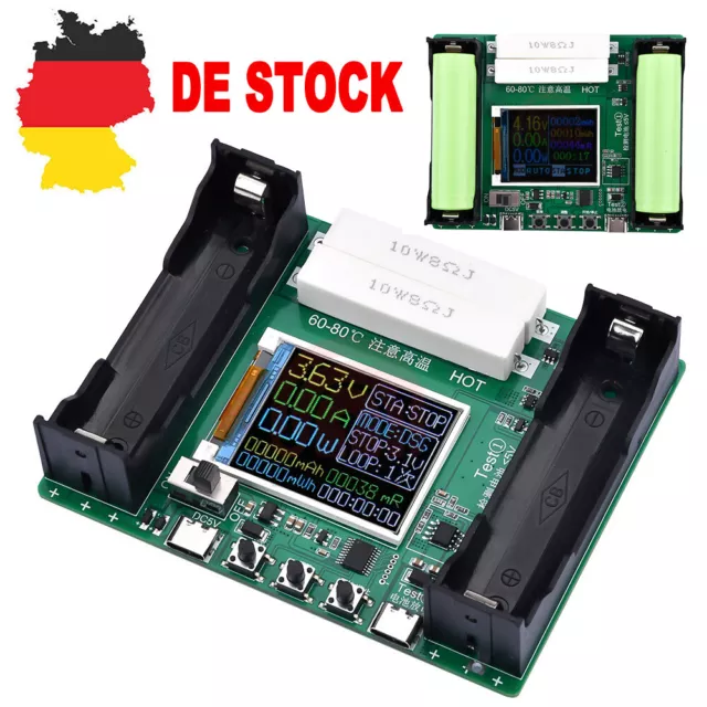 5V 18650 Lithium LCD Battery Capacity Tester maH mwH Digital Discharge Board DE