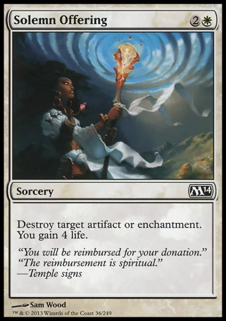 MTG 4x SOLEMN OFFERING - OFFERTA SOLENNE - M14 - MAGIC