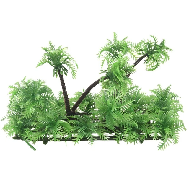Pianta di palma da cocco artificiale altezza 3,9 pollici per acquario acquario acquario acquario verde M5C1