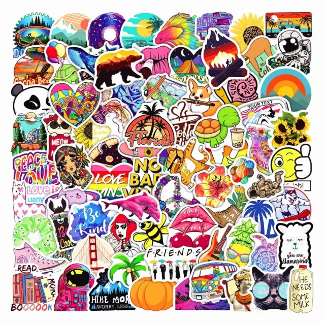 50 Pcs Cute Random Cool Vinyl Decal Graffiti Sticker INS Skate Laptop Guitar UK 2