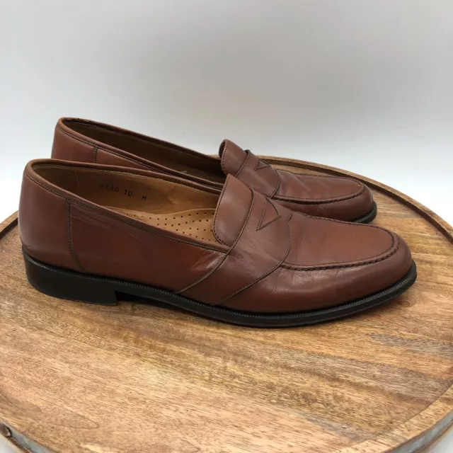 Magnanni Vince Mens Penny Loafer Dress Shoes Brown Leather Slip On Size 10 M