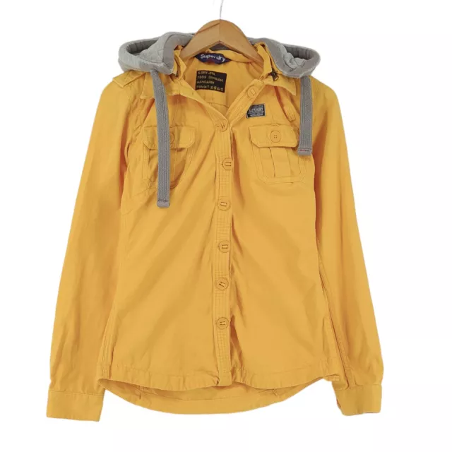 Superdry Amarillo Chaqueta Algodón Transpirable para Mujer Talla M