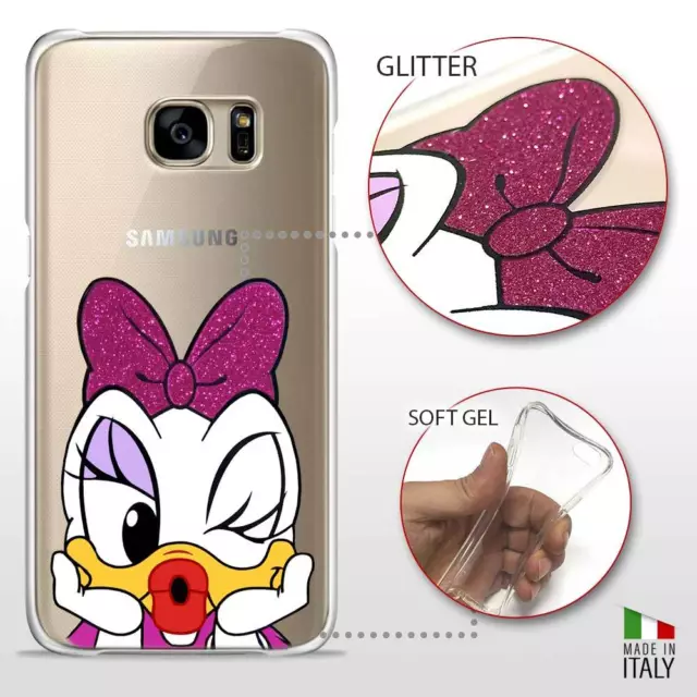 Samsung Galaxy S7 Cover Protettiva Gel Trasparente Glitter Disney Paperina