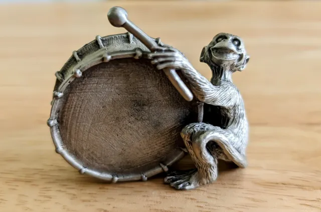 Hudson Pewter "Strike Up The Band!" Maurice The Monkey Playing Drum #662