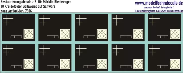 H0-Restaurierungs-Decals für alte Märklin Blechwagen, Anschriftenfeld 087-7306