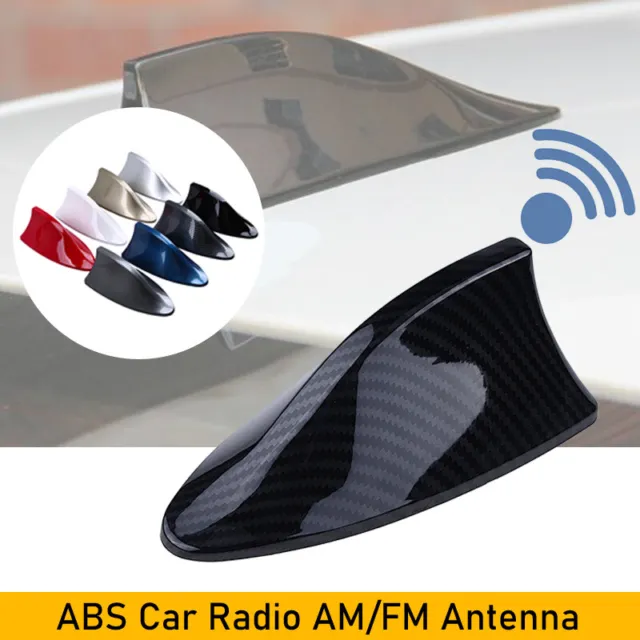Carbon Fiber Shark Fin Roof Antenna Car Auto Aerial FM/AM Radio Signal Universal