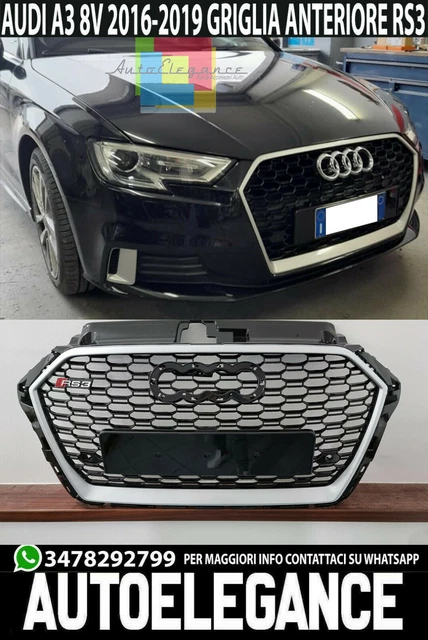 Griglia Anteriore Per Audi A4/S4 B6 8E 2000-2004 - Design Nido D'Ape In ABS, Senza Logo